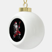 Rock & Roll Kerstmis Sinterklaas gitaar speler Keramische Bal Ornament (Rechts)