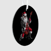 Rock & Roll Kerstmis Sinterklaas gitaar speler Ornament (voorkant)