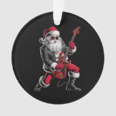 Rock & Roll Kerstmis Sinterklaas gitaar speler Ornament (voorkant)