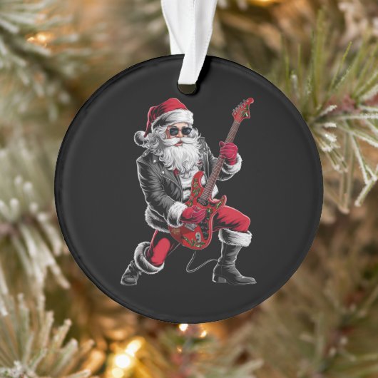 Rock & Roll Kerstmis Sinterklaas gitaar speler Ornament (Boom)