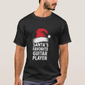 Rock Roll Kerstmis Sinterklaas gitaar speler T-shirt (Voorkant)