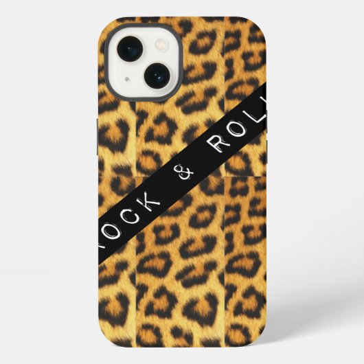 Rock & Roll Leopard Print Cell Phone Case iPhone Hoesje (Achterkant)