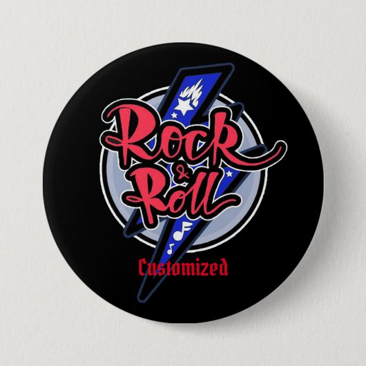 Rock & Roll Lightning Button (Voorkant)