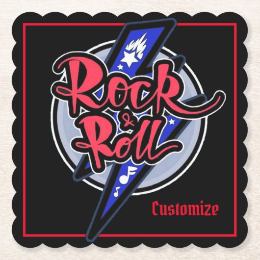Rock & Roll Lightning Kartonnen Onderzetters (Voorkant)