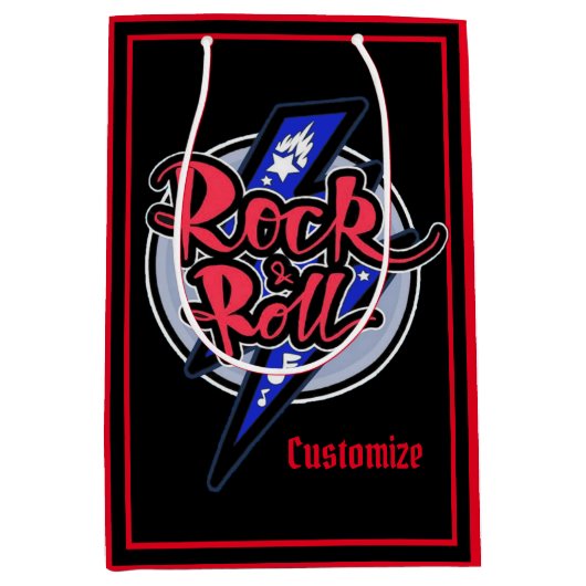 Rock & Roll Lightning Red Medium Cadeauzakje (Voorkant)