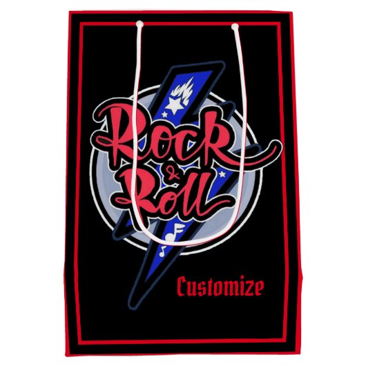 Rock & Roll Lightning Red Medium Cadeauzakje (Achterkant)