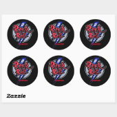 Rock & Roll Lightning Ronde Sticker (Vel)