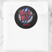 Rock & Roll Lightning Ronde Sticker (Tas)