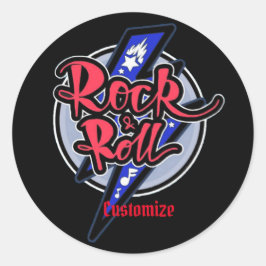 Rock & Roll Lightning Ronde Sticker