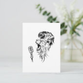 Rock&roll lion briefkaart (Staand voorkant)