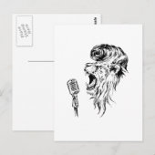 Rock&roll lion briefkaart (Voorkant / Achterkant)