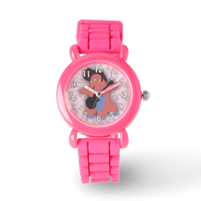 Rock Roll Monster Cute Cartoon Art Horloge (Voorkant)