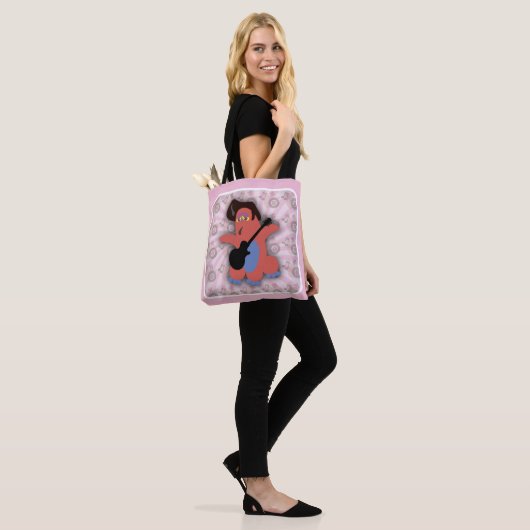 Rock Roll Monster Cute Cartoon Art Tote Bag (Op model)