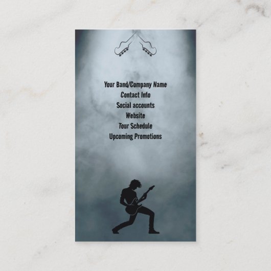 Rock & Roll Musician Visitekaartje (Achterkant)