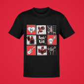 Rock & Roll Muziek Icon Art Squares Muziek Kunst B T-shirt
