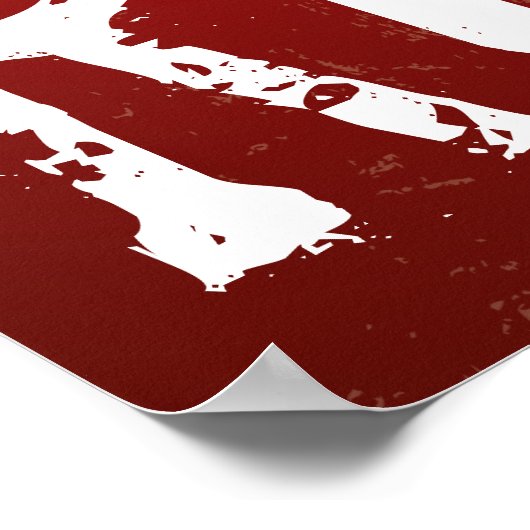 rock + roll op zwart en rood poster (Hoek)