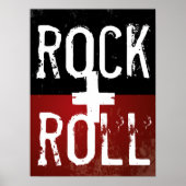 rock + roll op zwart en rood poster (Voorkant)