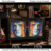 Rock & Roll Paint Splash Portret FN7L Decoupage Tissuepapier