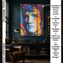 Rock & Roll Paint Splash Portret FN7L Decoupage