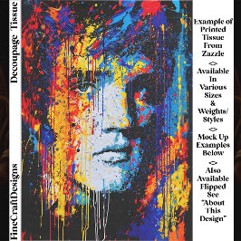 Rock & Roll Paint Splash Portret FN7R Decoupage Tissuepapier