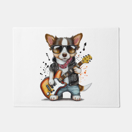 Rock Roll Puppy Dog (One) Deurmat (Voorkant)