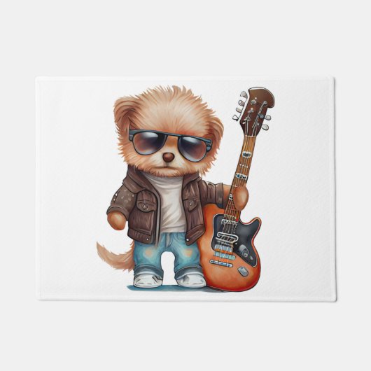 Rock Roll Puppy Dog (Twee) Deurmat (Voorkant)