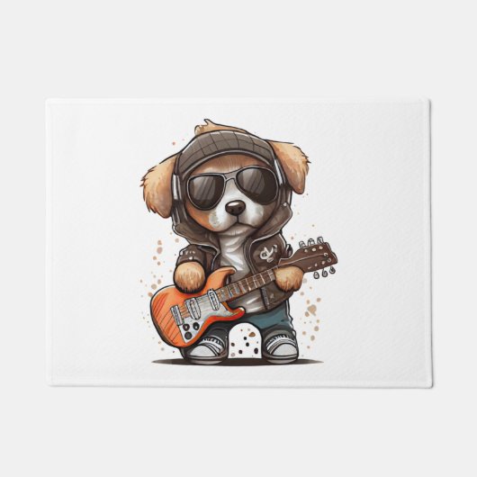 Rock Roll Puppy Dog (Zes) Deurmat (Voorkant)