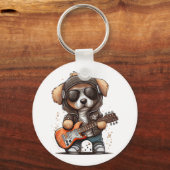Rock Roll Puppy Dog (Zes) Sleutelhanger (Voorkant)
