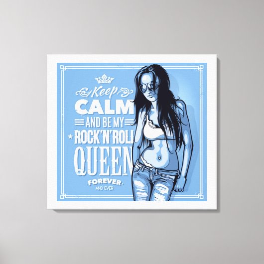 Rock & Roll Queen opgespannen canvasprint Canvas Afdruk (Voorkant)