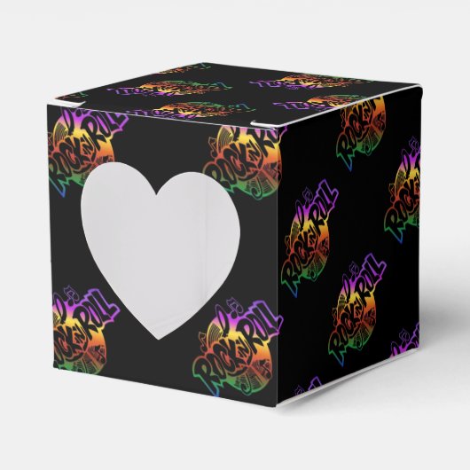 Rock & Roll Rainbow Music Pattern Heart Favor Box Bedankdoosjes (Voorkant Zijde)