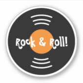 Rock & Roll record aangepaste vinyl sticker (Voorkant)