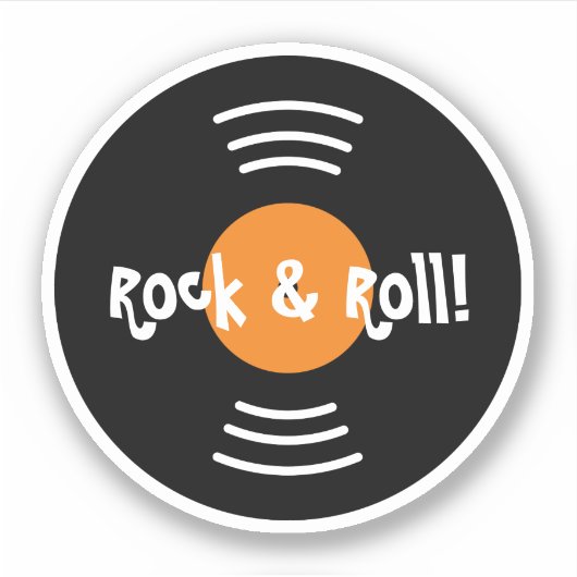 Rock & Roll record aangepaste vinyl sticker (Voorkant)