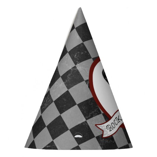 Rock & Roll Retro Microphone Rockabilly Paper Feesthoedjes (Links)