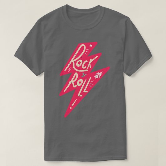 Rock Roll Retro Music Badge T-shirt (Design voorkant)