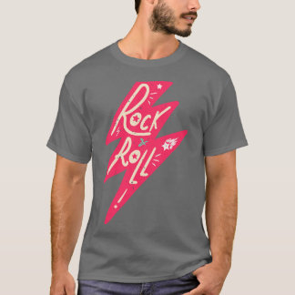 Rock Roll Retro Music Badge T-shirt