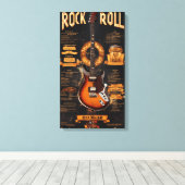 Rock & Roll Reverie: Electric Night Menu Canvas Afdruk (Insitu (Houten vloer))
