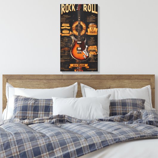 Rock & Roll Reverie: Electric Night Menu Canvas Afdruk (Insitu (Slaapkamer))