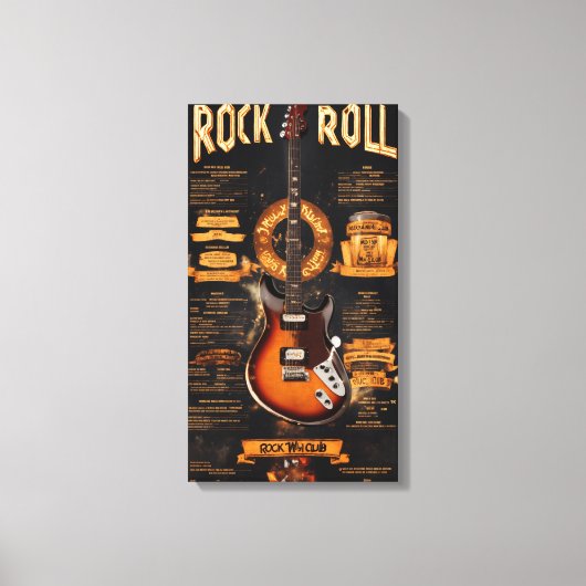 Rock & Roll Reverie: Electric Night Menu Canvas Afdruk (Voorkant)