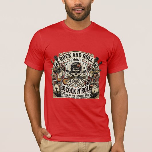 Rock & Roll Revival | Skull & Strings Festival T-s T-shirt (Voorkant)