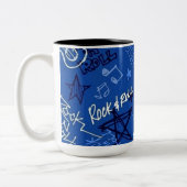 Rock & Roll Rock Star Blue Coffee Mok (Links)