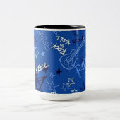 Rock & Roll Rock Star Blue Tweekleurige Koffiemok (Center)