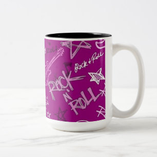 Rock- & Roll Rock Star Pink Coffee-Mok Tweekleurige Koffiemok