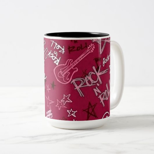 Rock & Roll Rock Star Red Coffee Mok (Voorkant rechts)