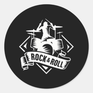Rock & Roll Rocker Rock-'n-Roll-muziekliefhebbers Ronde Sticker