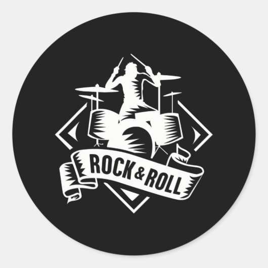 Rock & Roll Rocker Rock-'n-Roll-muziekliefhebbers Ronde Sticker (Voorkant)