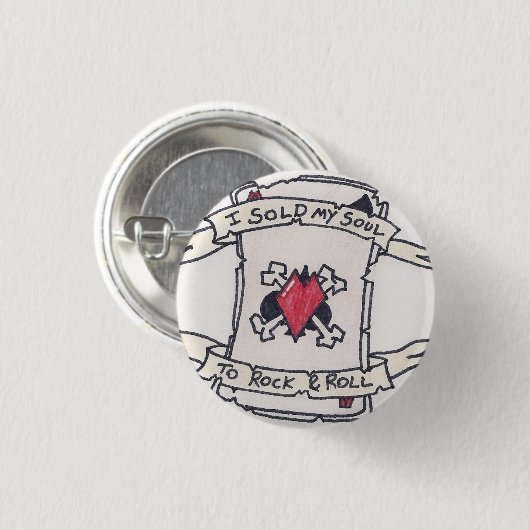 Rock & Roll Ronde Button 3,2 Cm (Voorkant /achterkant)