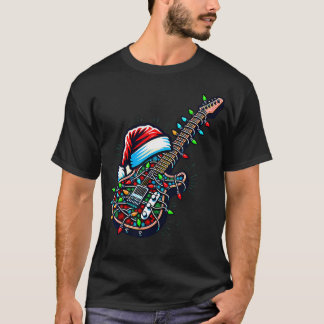 Rock  Roll Santa Xmas Guitarist Guitar Christmas M T-shirt