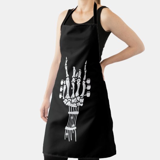 Rock & Roll Skelet Gitaar MuAll-Over Print Schort (Insitu)