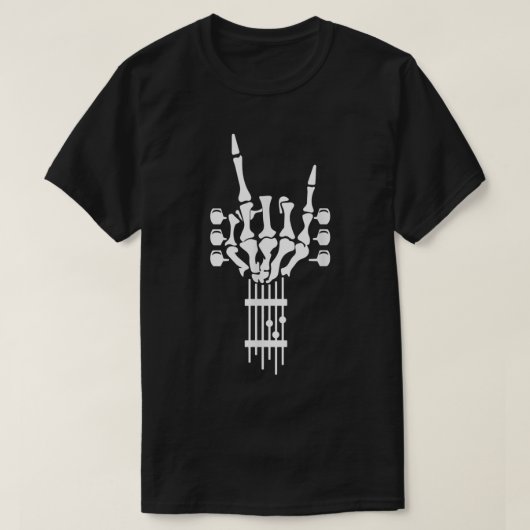 Rock & Roll Skelet Gitaar Muziek Liefhebber Hallow T-shirt (Design voorkant)