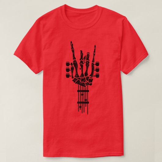 Rock & Roll Skeleton Design Guitar Music Lover Pre T-shirt (Design voorkant)
